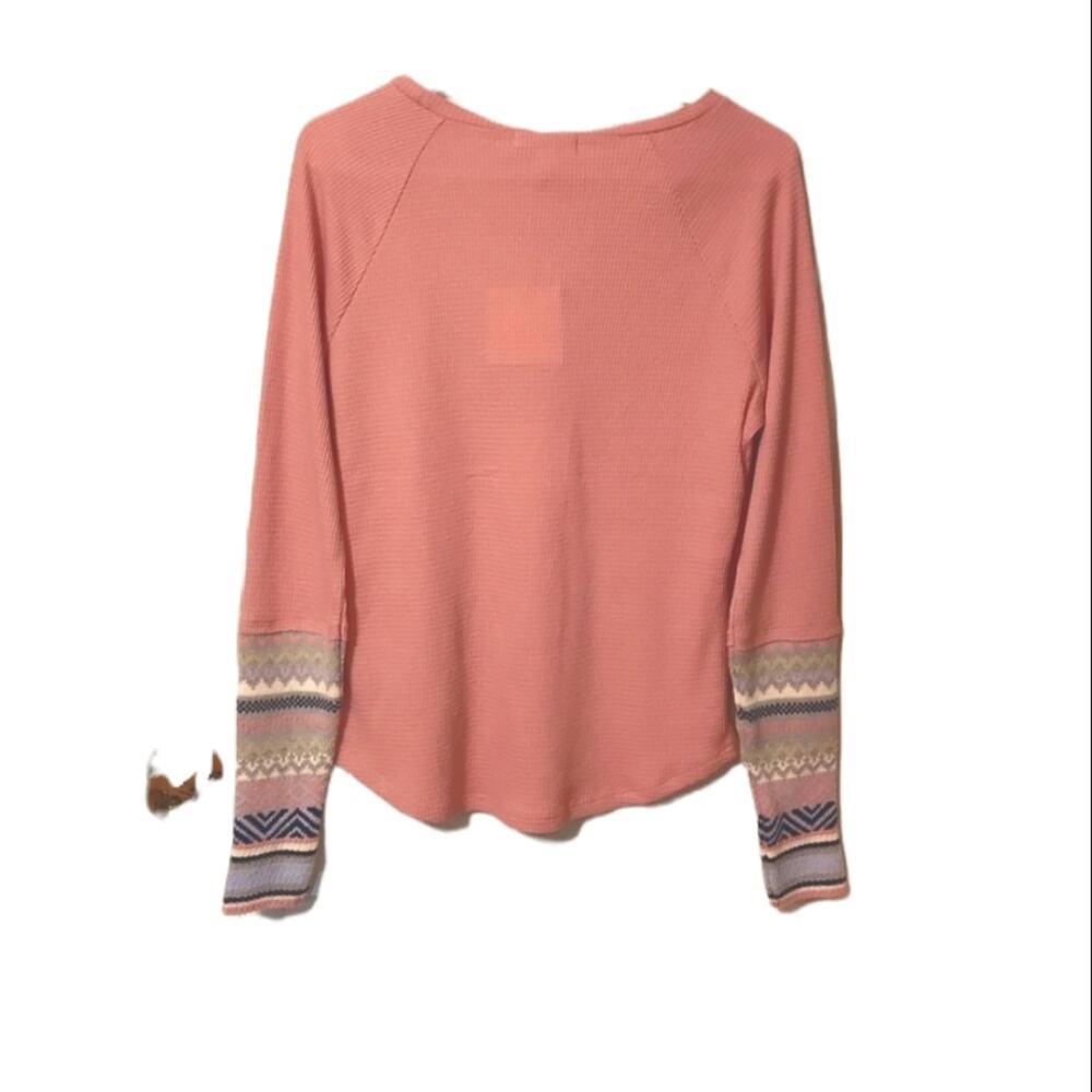 Beachlunchlounge Trace Dusty Rose Waffle Knit Thermal Size SM‎ Design Cuffs - Picture 3 of 11